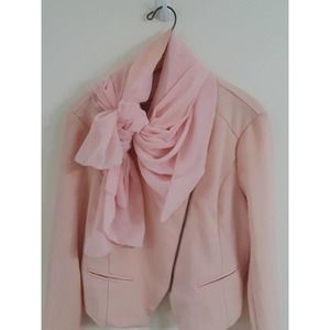 Womens Apartment Nine Light Pink Elegant Long Sleeve Crew Neck Fall Work Jacket